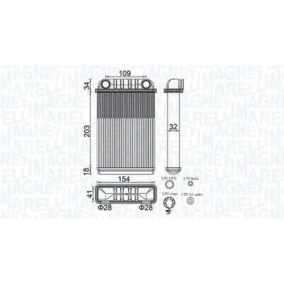 Výměník tepla, vnitřní vytápění MAGNETI MARELLI 350218512000