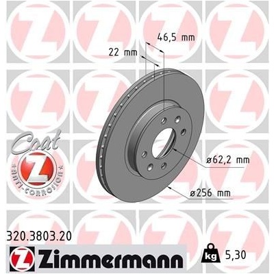 Brzdový kotúč ZIMMERMANN COAT Z 320.3803.20