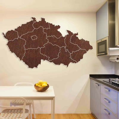 Drevená nástenná mapa Česká republika | 14 dielikov 4180 M002