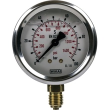 Manometer Fi 63 Bsp 1/4" spodný Rozsah 0-100 Bar Wika