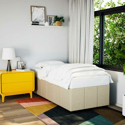 zahrada-XL 3284809 Rám postele bez matrací krémově textil