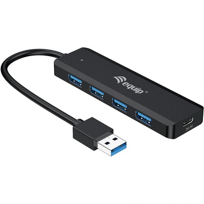 Equip 128959 интерфейсен хъб USB 3.2 Gen 1 (3.1 Gen 1) Type-A 5000 Мбит/с Черен (128959) (128959)