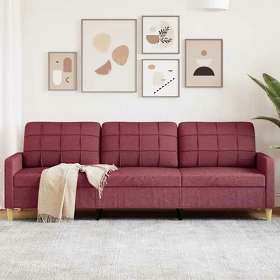 vidaXL 3místná pohovka vínová 210 cm textil 11461.4007420