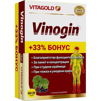 Vitagold Vinogin, 60 + 20 капсули, Vitagold (V93)