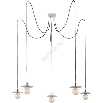 Argon 2079 - Пендел CORSO 5xE27/15W/230V паяк лъскав хром (AR2079)