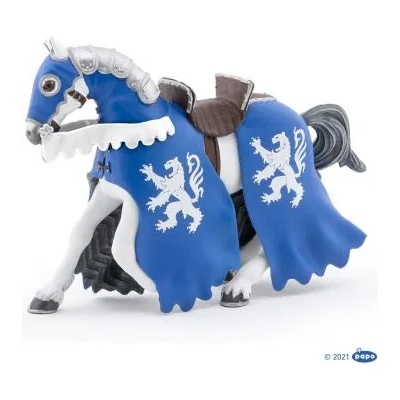 Papo - Фигурка за колекциониране и игра - Конят на рицаря със синьо копие (39759)