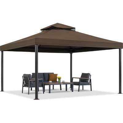 Garden Point Кафяв градински павилион Valencia 4x4 m Garden Point (GAP970)