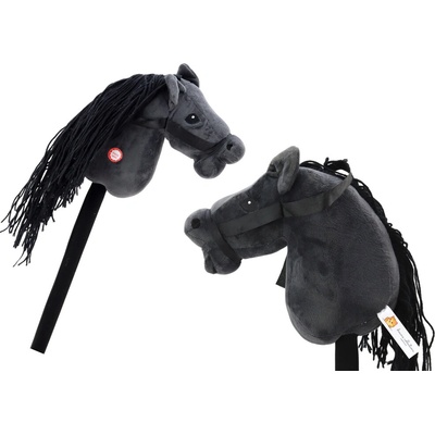 Kôň na tyči Hobby Horse Mamido dlhosrstý so zvukmi čierny