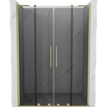 Mexen Velar L Duo плъзгащи душ врати 160 см, графит, златни матирани - 871-160-003-42-55 (871-160-003-42-55)