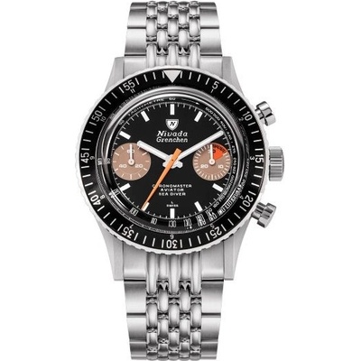 Nivada Grenchen Chronomaster White Orange Boy Inter. Bezel Manual Beads of Rice