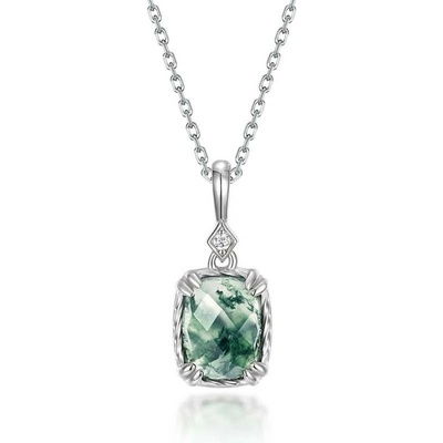 Grace Silver Jewellery Luxusní náhrdelník leora NH1312-P008501/108 Zelená
