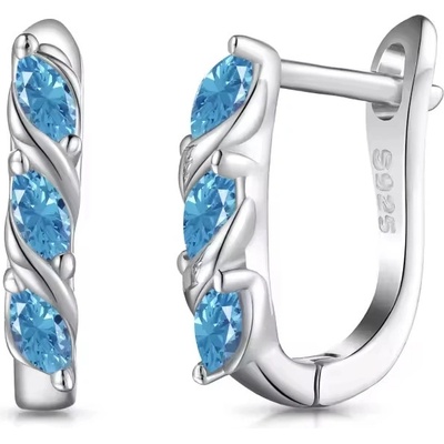 Lunica Stříbrné náušnice TŘPYTIVÁ MODRÁ 0803