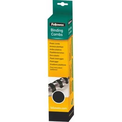 FELLOWES Hrebeň, plastový, 12 mm, 56-80 listov, FELLOWES, 25 ks, čierny