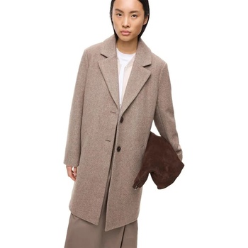 VILA Палто Vila Claudia Button coat - Beige (Falcon / Melange)