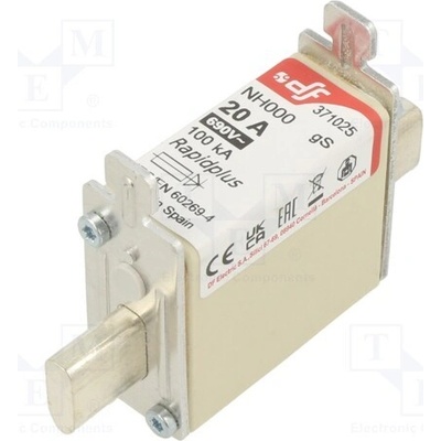DF ELECTRIC 371025 Pojistka: tavná; 20A; 690VAC; 440VDC; gS; keramická; NH000