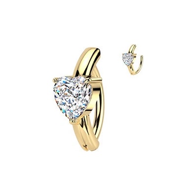 Šperky4U zlacený piercing do pupíku se srdíčkem WP0092-GD