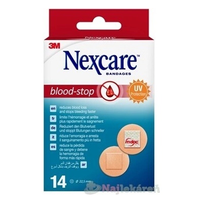 3M Nexcare Blood-Stop Kruhové náplasti priemer 22,5 mm 14 ks