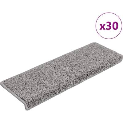 vidaXL Schodové rohože 30 ks 65 x 21 x 4 cm šedé s obdélníkovým okrajem