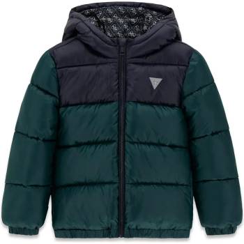 GUESS Зимно яке за момче в тъмносиньо и зелено и лого Guess