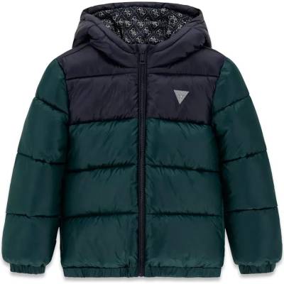 GUESS Зимно яке за момче в тъмносиньо и зелено и лого Guess