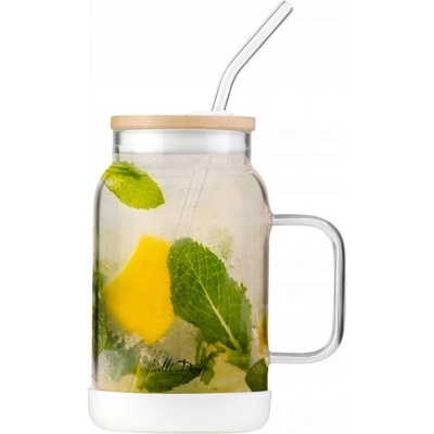 DESIGN Fuori VIALLI ZAVAŘOVACÍ SKLENICE S BRČKEM BÍLÁ 29835 600 ml