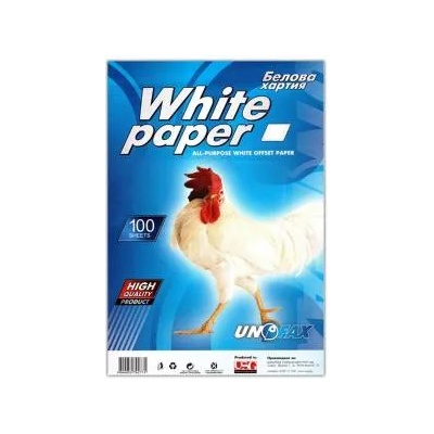 Unofax Белова хартия Unofax, A4, 100 листа, Офсет, 60 g/m2, 205 x 290 мм, Бяла, office1_1525120002