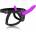 SuperLove Soft Silicone Pegging Dual Dildo Strap On Harness Purple Black