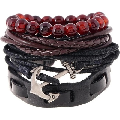 HARAHU Мъжки гривни VI-33178 Anchor - Черна KP33178 (VI-33178)