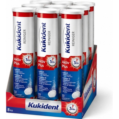 Kukident čisticí tablety pro hloubkové čištění Aktive Plus 8 x 33 ks