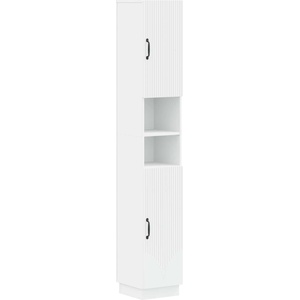 vidaXL Шкаф за баня с отворена рафт HOORN Бяло 30 x 31 x 187 см (897255)