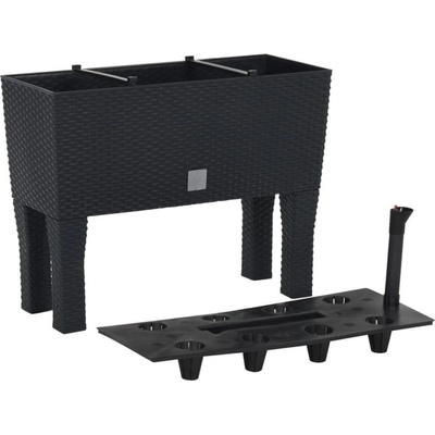 vidaXL Vyvýšený záhon antracit 60 x 25 x 46 cm PP ratan – Hledejceny.cz