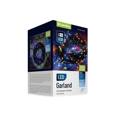 ColorWay vnitřní 200 LED USB 20m vícebarevné CW-G-200L20UMC