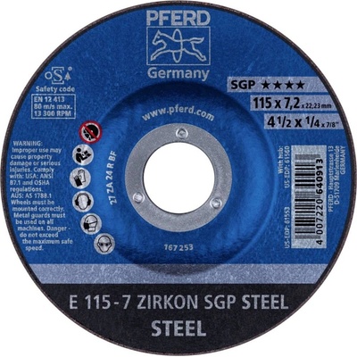 Pferd E 115-7 Brúsny kotúč lomený 115 x 22.23 mm 62211737 10 ks