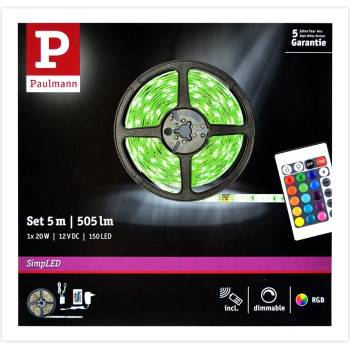 Paulmann 78978 - LED RGB/20W Димируема лента SIMPLED 5м 230V + дистанционно (W1628)