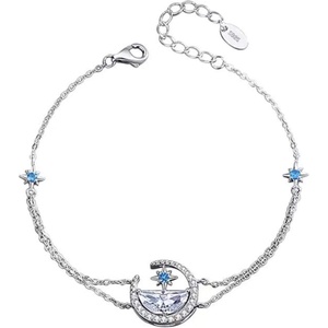 Silenti Jewelry Сребърна гривна "Месечина
