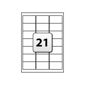 GENTLE УНИВЕРСАЛНИ ЕТИКЕТИ - 63, 5 mm x 38, 1 mm - 21 броя на лист - 100 листа - PN BR7160 - OUTLET - GENTLE (700 LABBR7160)
