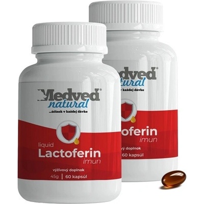 Medveď natural 2x Lactoferin Imun Liquid 60 kapsúl