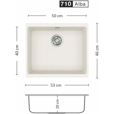 Eurolux COVER 530 U Композитна мивка за вграждане под плот (COVER 530 U)
