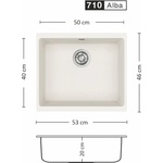 Eurolux COVER 530 U Композитна мивка за вграждане под плот (COVER 530 U) Мивка за вграждане
