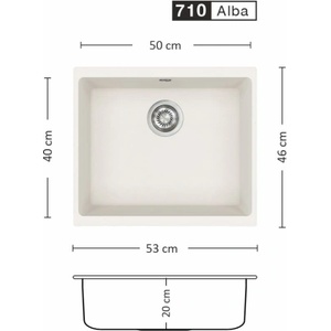 Eurolux COVER 530 U Композитна мивка за вграждане под плот (COVER 530 U) Мивка за вграждане
