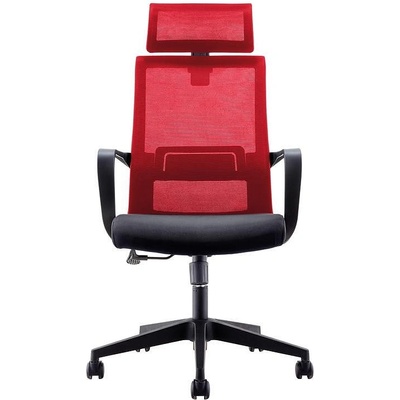 RFG Директорски стол Smart HB, дамаска и меш, черна седалка, червена облегалка (O4010140324)