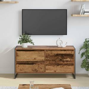 vidaXL ТВ шкаф 100 x 36 x 49.5 см Старо дърво Инженерна дървесина (886622)