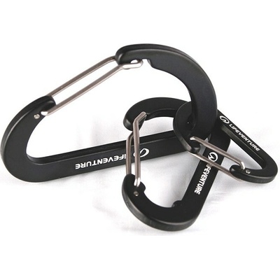 Lifeventure Karabiner sada praktických karabinek black