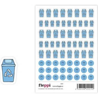 Fleppi Samolepky - Tříděný odpad Druh: Sklo