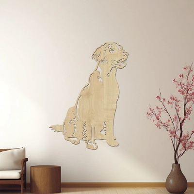 dřevo života Dřevěný obraz psa Flat coated retriever Rozměry (cm): 30x40, Zvolte barvu dekoru: Javor