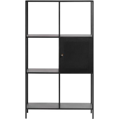 Černá kovová knihovna Unique Furniture Malibu 138x80 cm
