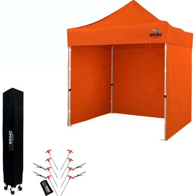 BRIMO Nůžkový Altán 2x2 m Ocel s 3 stěnami Oranžová S. Ocel – Zboží Dáma
