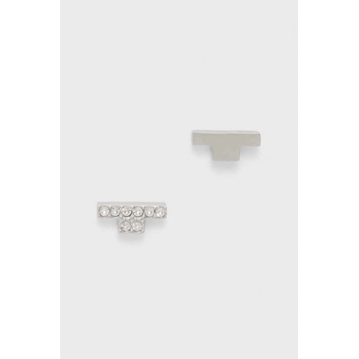 Trussardi Elegantní asymetrické náušnice se zirkony T-Logo TJAXC36