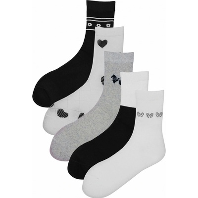 Love a Fun ponožky so srdiečkami dámske 5 párov viacfarebná