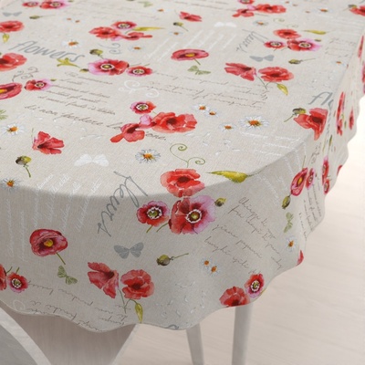 Biante Dekorační oválný ubrus Porto PRT-022 Vlčí máky a kopretiny na režném 130x180 cm – Zbozi.Blesk.cz